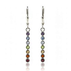 Обеци с камъни за чакри сребро