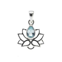 Висулка Лотос Сребро с топаз