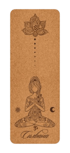 Йога постелка корк Вътрешен мир 183 х 61 см, 4 мм