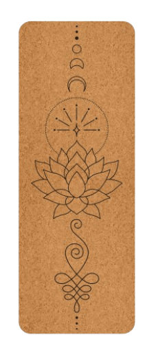 Йога постелка корк Пробуждане 183 х 61 см, 4 мм