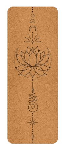 Йога постелка корк Слънчева енергия 183 х 61 см, 4 мм