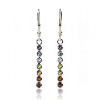 Обеци с камъни за чакри сребро