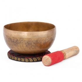 Тибетска пееща купа с инкрустиран БУДА  450 g, Ø 11 cm