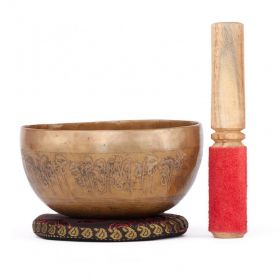 Тибетска пееща купа с инкрустиран БУДА  450 g, Ø 11 cm