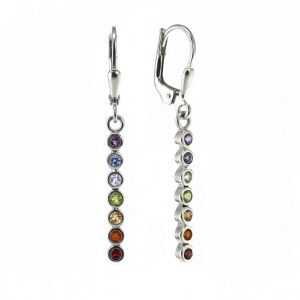 Обеци с камъни за чакри сребро