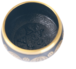 Тибетска пееща купа, черна  Ø 9 - 10 cm